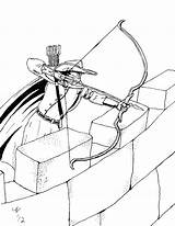 Archer Coloring Archery Clipart Drawing Female Elven Svg Arrow Bow  sketch template