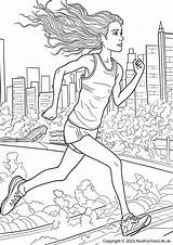 Run Coloring Page sketch template