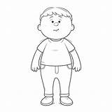 Obese Child Outline sketch template