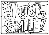 Just Smile Note Coloring Page Free Printable  sketch template