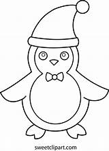 Christmas Penguin Coloring Page  Free Clip Art sketch template