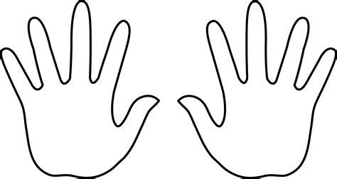 Child Hands Clipart - Hand Outlines - (8507x4539) Png Clipart Download