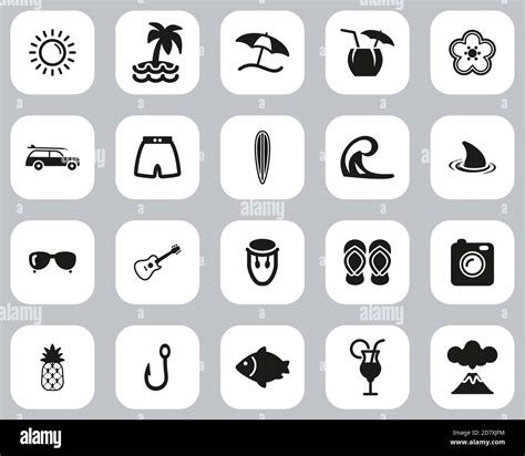 Hawaii Culture & Lifestyle Icons Black & White Flat Design Set Big Stock Vector Image & Art - Alamy