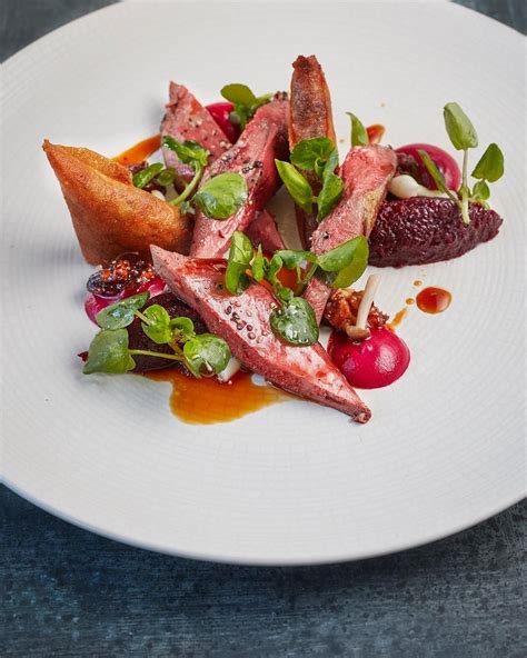 Lovely pigeon dish from the talented @matthewtomkinson1 at the @montague_arms shot with the team ...