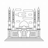Simple mosque coloring Page For Kids 4336097 Vector Art At Vecteezy sketch template