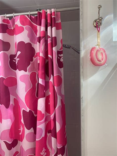 Pink aesthetic shower curtain Dream Apartment Decor, First Apartment Decorating, Bathroom Decor ...