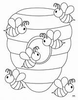 Beehive Template Coloring Page sketch template