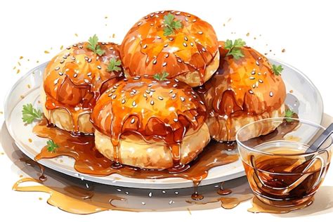 Premium AI Image | Burger patties bread drawing illustration