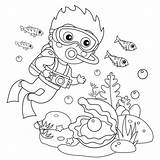 Coloring Pages Scuba Diver sketch template