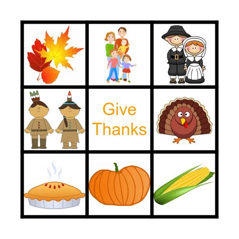 THANKSGIVING BINGO Card