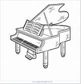 Piano Coloring Page sketch template