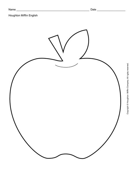 Apple Outline Printable | Apple outline, Apple template, Apple clip art