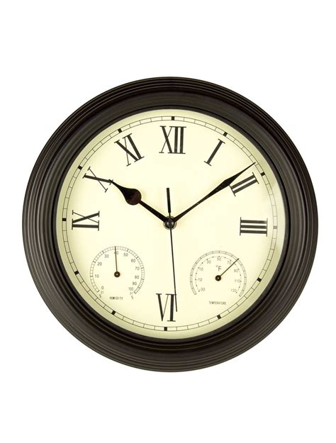 CLOCK / THERMOMETER & HYGROMETER IN BLACK