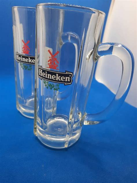 Vintage Heineken Beer Glasses With Handles - Etsy