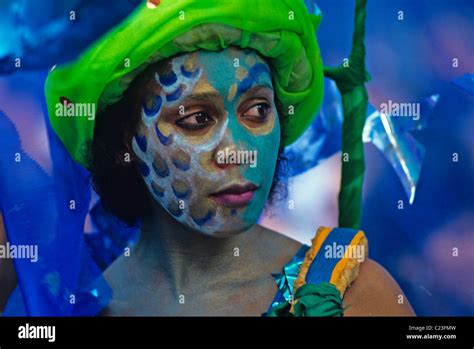 The colourful costumes and dancers at the Nottinghill Carnival Stock ...