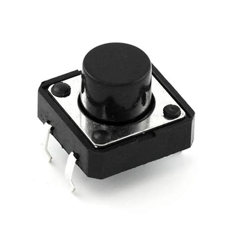 Momentary Push Button Switch - 12mm Square, Breadboard Friendly