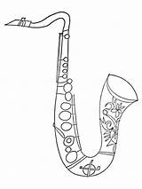 Saxophone coloring pages sketch template