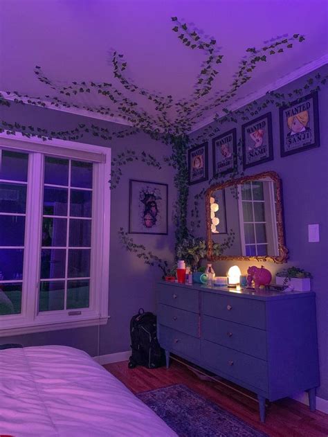 Anime aesthetic room | Purple room decor, Room makeover bedroom ...