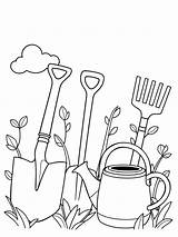 Garden Tools Coloring Page  Funny Pages sketch template