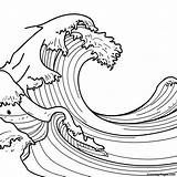 Tsunami Surging Towards Shore Coloring Page  Pagescom sketch template
