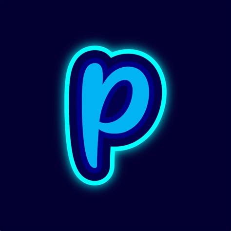 Premium Vector | Neon letter p with a blue background