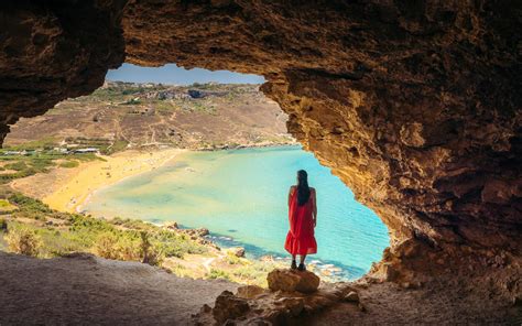 Exploring Tal Mixta Cave Gozo at Ramla Bay - Malta