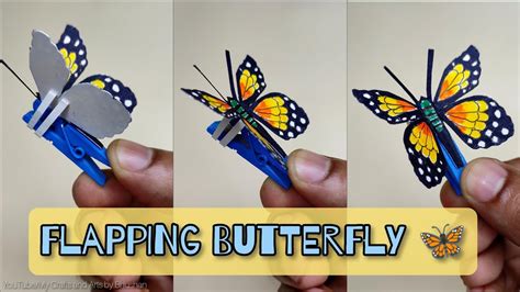 Butterfly Automaton| DIY Handmade flapping butterfly on paper clip ...