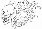 Online Coloring Page Burning Skull  sketch template