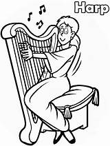 Harp Music Coloring Pages & coloring Book 6000  sketch template