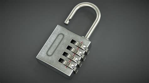 Combination Pad Lock Silver 3D model - TurboSquid 1974355