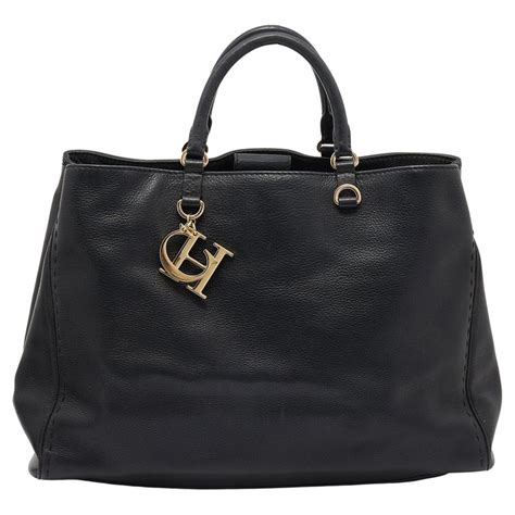 CH Carolina Herrera Black Leather Tote For Sale at 1stDibs