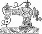 Sewing Machine Coloring Page sketch template