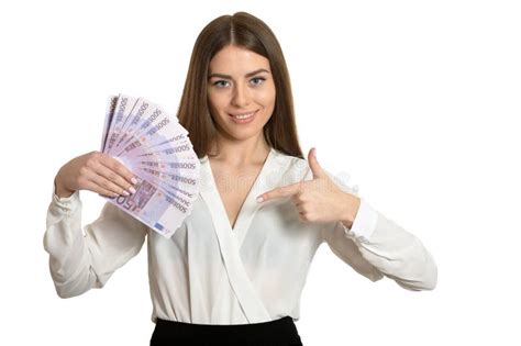 Beautiful Woman with Money on White Background Stock Photo - Image of face, elegance: 125918838