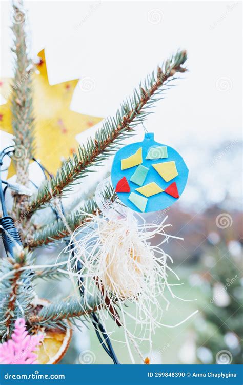 DIY Handmade Paper Decoration on Christmas Tree Stock Photo - Image of paper, holidays: 259848390