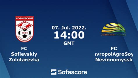 FC Sofievskiy Zolotarevka - FC StavropolAgroSoyuz Nevinnomyssk en vivo, resultados H2H | Sofascore