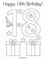 Happy 18th Birthday Coloring Page  Twisty Noodle sketch template