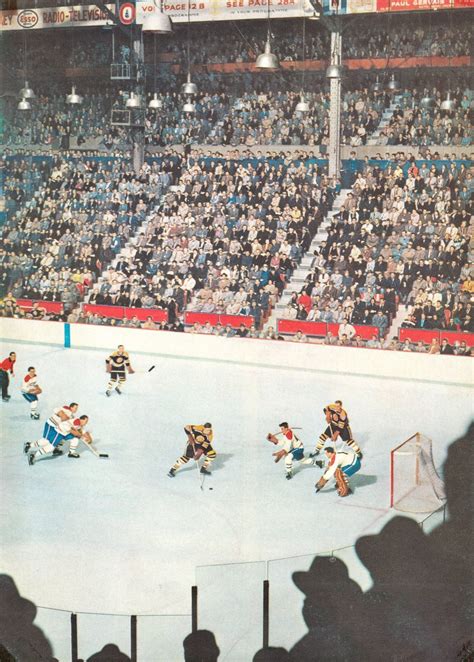 Canadians hosting the Bruins in a mid-1950’s game at the Montreal Forum ...