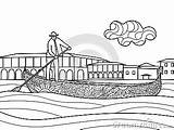 Italian Gondola Coloring Pages sketch template