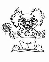 Creepy Clown Coloring Page Free Printable PDF sketch template