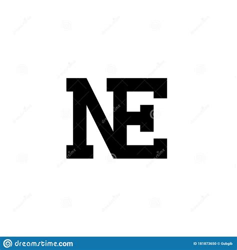 Black and White Letter NE Initial Logo Icon Stock Vector - Illustration of modern, type: 181873650