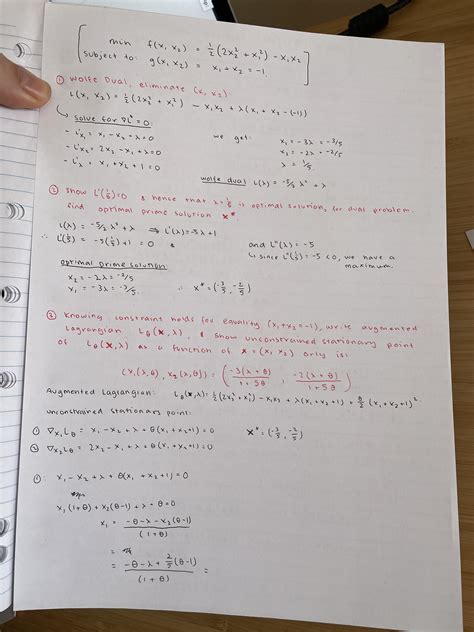 Help showing the stationary point in part (3)? (Optimisation problem ...