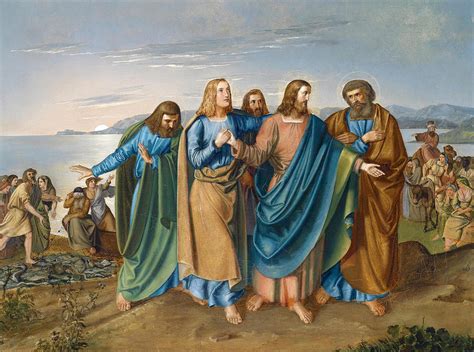 Jesus and his disciples at the Sea of Galilee Painting by Carl Oesterley - Pixels