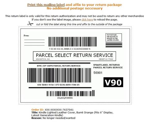 Amazon Printable Return Label