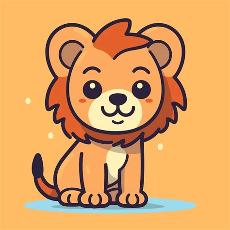 Premium Vector | Cute lion logo vector