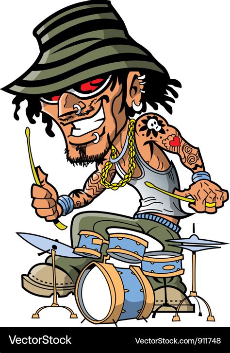 Tattoo drummer Royalty Free Vector Image - VectorStock