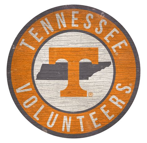 Tennessee Volunteers Sign Wood 12 Inch Round State Design - Sports Fan Shop