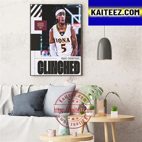 Iona Gaels Mens Basketball Are 2023 MAAC Champions Art Decor Poster ...