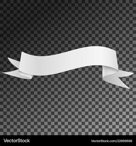 Realistic shiny white ribbon banner isolated Vector Image