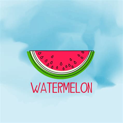 blue watercolor background with watermelon fruit - Download Free Vector Art, Stock Graphics & Images