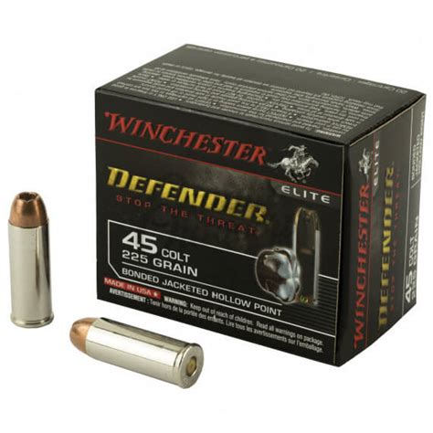 Winchester PDX1 Defender Ammo 45 Long Colt 225 gr Bonded JHP 20 Round ...